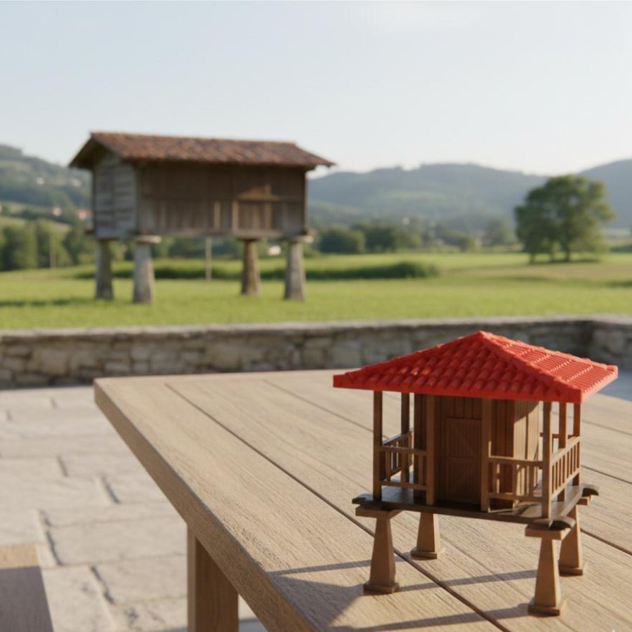 Hórreo asturiano en 3D