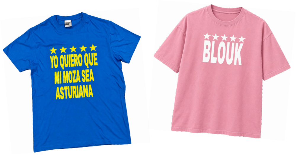 Las camisetas oficiales de BLOUK, en rosa y en azul
