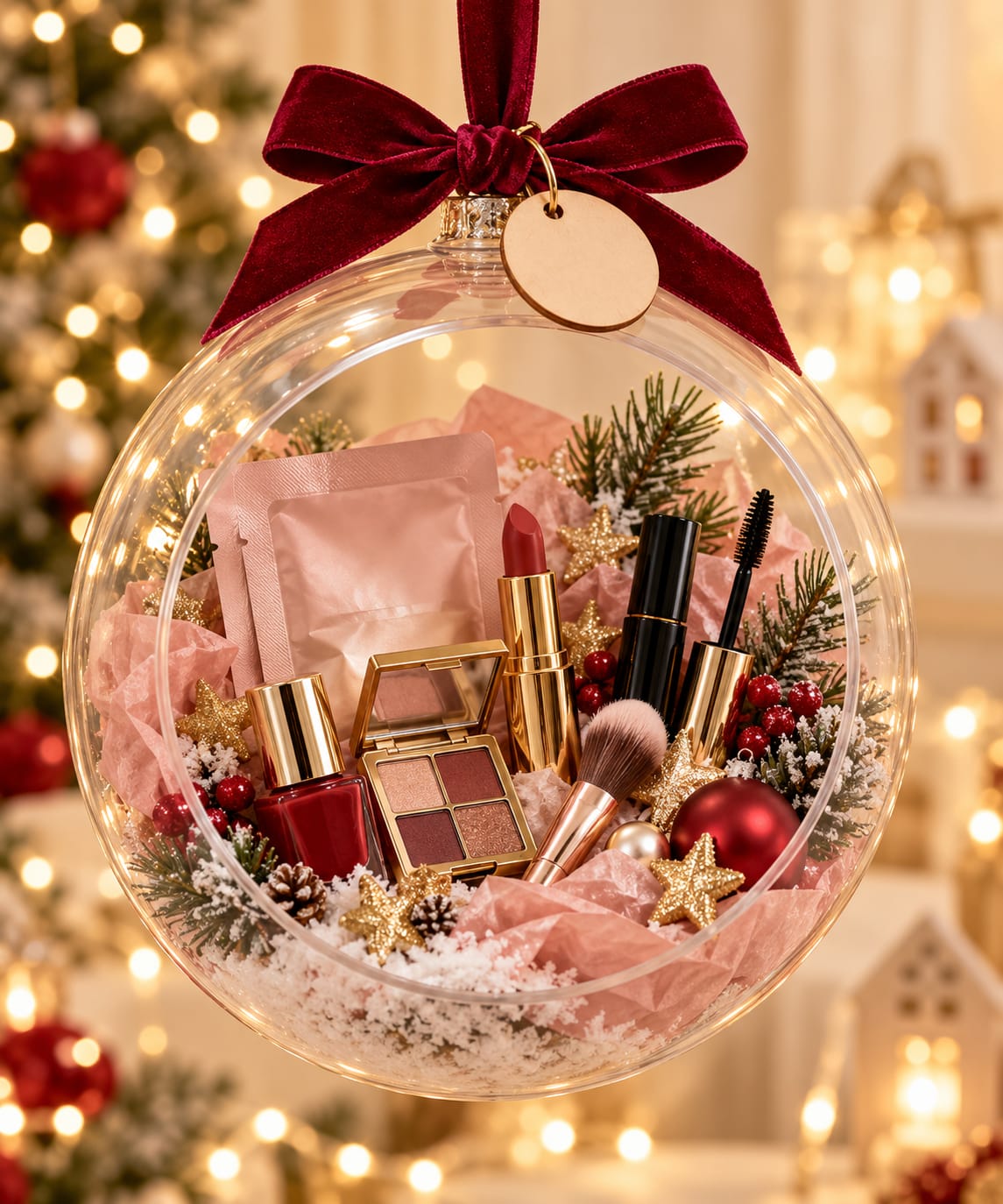 Bola de Navidad con maquillaje