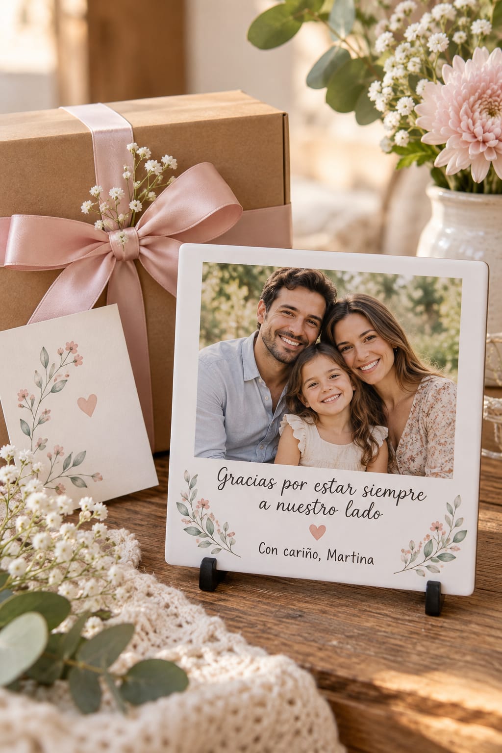 Placa con foto y dedicatoria